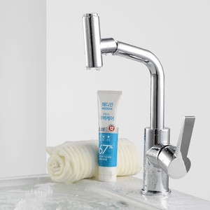 Modern Single Handle Brass Kitchen Faucet 360 Degree Rotate Deck Mounted Ceramic Valve Core <b>Hot</b> And <b>Cold</b> Water - Product Image 5