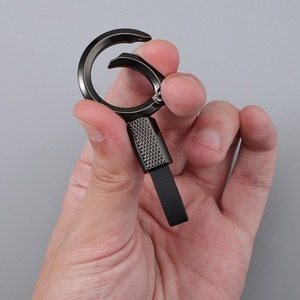 Porte-clés de voiture en alliage de zinc personnalisé en gros, crochet en cuir, porte-clés de voiture - Product Image 5