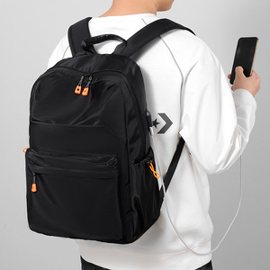 WeiYaLu Men's Casual <b>Backpack</b> <b>Large</b> Capacity Laptop Compartment Business Commuter School Bag Gray Black - Product Image 3