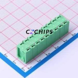 DB142V-5.08-9P-GN Spring Terminal Block Through hole Component (THT),P=5.08mm Connector 1x9P 5.08mm Green Through Hole - Product Image 2