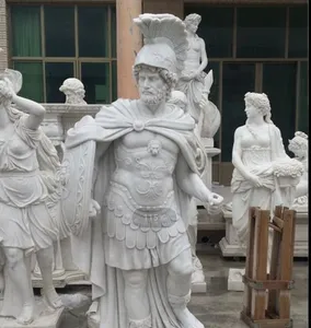 Spot Grand Intérieur Extérieur Occidental Italien Historique Figure Héroïque Sculpture En Marbre Statue En Pierre Naturelle