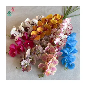 بيع مباشر من المصنع ديكور أرضيات المنزل من 9 أزهار من زهور الفالينو برسم زهور صناعية جميلة للمناظر الطبيعية الداخلية من الحرير