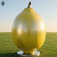 Op maat gemaakte hoogwaardige roestvrijstalen appel-sculpturen, gesimuleerde fruit-sculpturen voor decoratie in buitenboomgaarden