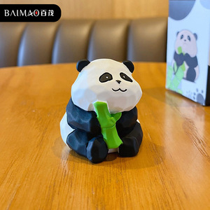 Statuette in Resina di Gatto e Panda in Stile Intaglio su Legno, Decorazioni Creative per Casa e Scrivania, Regali di Compleanno, Artigianato in Resina - Product Image 5