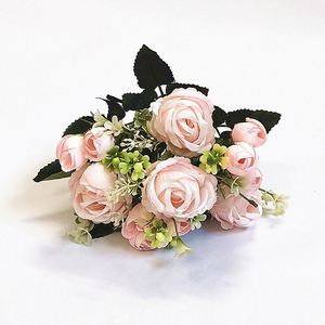7 Heads Artificial Peony Bouquet with Silk <strong>Leaves</strong> Easy to Clean for Restaurant <strong>Table</strong> Decor - Product Image 2