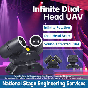 Đèn pha di động chuyên nghiệp ngoài trời WRJ04, đèn chiếu sáng chùm tia <span class=keywords><strong>LED</strong></span> 4x100 độ sáng cao cho buổi hòa nhạc, tiệc tùng - Product Image 6