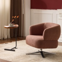 Fauteuil pivotant individuel de luxe Cuddle, style club moderne, petit fauteuil d'appoint en velours pour salon