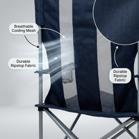 Chaise pliante de camping en acier métallique confortable et durable avec poche latérale pour voyage en plein air pêche plage utilisation