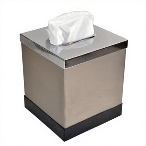 Boîte à mouchoirs carrée de haute qualité, facile à transporter, finition en acier inoxydable, distributeur de serviettes de table pour la maison et le bureau - Product Image 1
