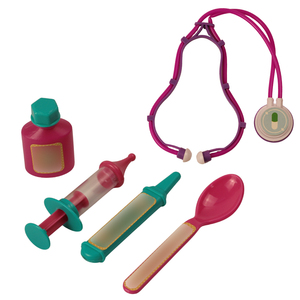 Jouets en plastique : Stéthoscope, seringue, cuillère, thermomètre, bouteille – Kit de jeu de rôle médical pour enfants avec logo personnalisé - Product Image 1