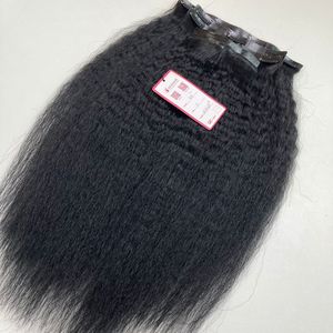 Extensiones de Cabello Humano Virgen Vietnamita Natural con Clip, Liso Kinky, Doble Trama, Trama de PU Sin Costuras, Súper Ventas - Product Image 5