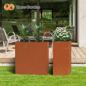 Jardinières d'extérieur en acier corten galvanisé de style américain rustique moderne pour la décoration du jardin et de la maison - Product Image 6