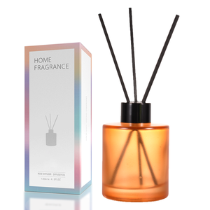 カスタム150mlフロストホワイトラウンドガラスリードディフューザーオイルボトル用空室用フレグランススクリューキャップ付き最小注文100個 - Product Image 1