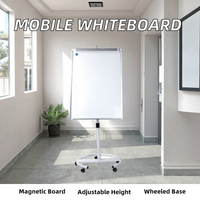 Tableau blanc mobile professionnel avec base ronde magnétique, cadre en aluminium, certifié CE, modèle AF21