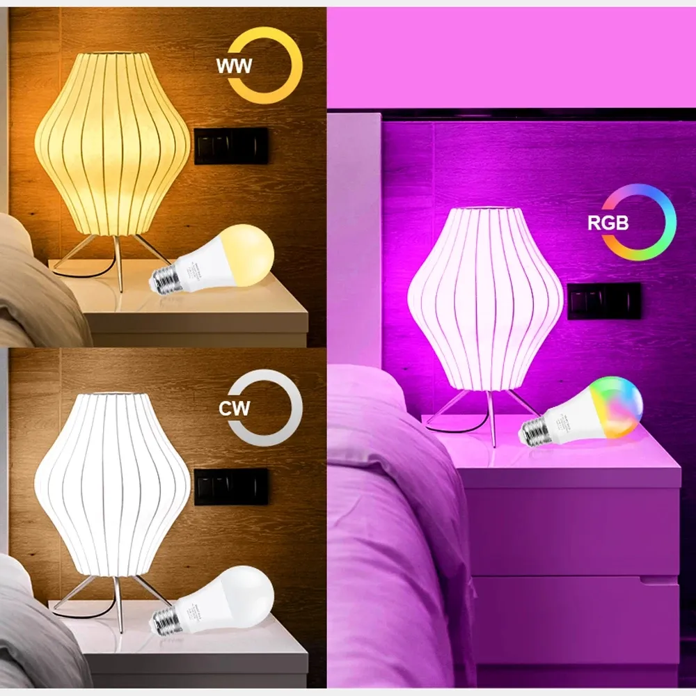 E27 WiFi Smart Control LED Lamp 15W 18W RGB Light Bulb Intelligent Dimmable Smart House Lampada Apply To Alexa Google Assistent