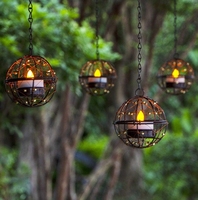 Guirlande de Noël pour l'extérieur Lampe solaire Globe perlé Fil de cuivre Boule Bougeoir Fleurs artificielles-pour les décorations d'intérieur