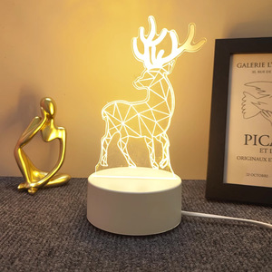 Lámpara de noche LED 3D con forma de oso, control táctil, luz blanca cálida, lámpara de mesa redonda para dormitorio, regalo para niños - Product Image 3
