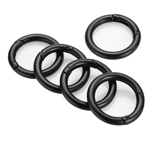 Mini <span class=keywords><strong>mousqueton</strong></span> à ressort en métal <span class=keywords><strong>30mm</strong></span>, fermoir rond pour la fabrication de bijoux, sac à main, porte-clés - Product Image 1