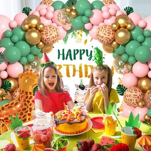 <span class=keywords><strong>Ballon</strong></span> en Latex vert rose vintage Girafe Chaîne Guirlande Arc Décoration de scène de fête d'anniversaire pour enfants - Product Image 6