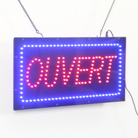 Panneau publicitaire LED matriciel à lettres rouges 24*48CM, affichage suspendu pour vitrine de magasin de détail francophone