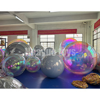 Vente chaude PVC Iridescent Gonflable Miroir Boule Géant Événement Décoration Flottant Sphère Miroir Ballon pour les événements de fête