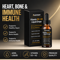Complément alimentaire en gouttes de vitamine D3 K2 SPL OEM 4-en-1, soutien nutritionnel, 60 ml, gouttes liquides de vitamine D3 K2 pour la santé osseuse