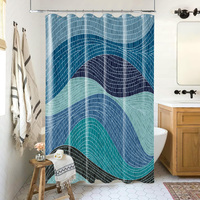 Rideau de douche en polyester imperméable, moderne, personnalisé, écologique, anti-moisissure, plusieurs tailles et couleurs, œillets renforcés, 12 crochets