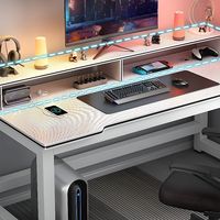 Bureau d'Étude Moderne en Fibre de Carbone Noir en L, Simple et Économique, pour Maison, Salles de Jeux Louées et Bureaux