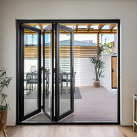 Puertas Plegables Impermeables para Exteriores de Villa, Puerta Plegable de Aluminio para Patio, Sistema de Puertas Plegables de Vidrio Tipo Acordeón