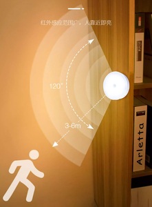 RGB 16-màu điều khiển từ xa ánh sáng ban đêm phòng ngủ môi trường xung quanh ánh sáng có thể sạc lại từ tường đầy đủ màu sắc cảm biến vòng ánh sáng - Product Image 5