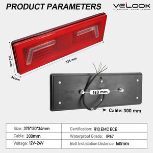Feux arrière LED pour camion 12V 24V, homologués ECE, feux arrière LED pour camion, <span class=keywords><strong>remorque</strong></span>, fourgon, camion multifonctionnel - Product Image 6