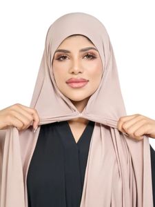 30カスタムインスタント磁気豪華コットンジャージー同色弾性チューブキャップセットスカーフ便利なHijabsでStock190 * 80cm - Product Image 4