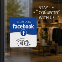 Carte NFC adhésive pour avis Facebook, autocollant de table étanche pour commentaires sur les réseaux sociaux, personnalisable et programmable, 'Touchez pour laisser un avis' pour les restaurants