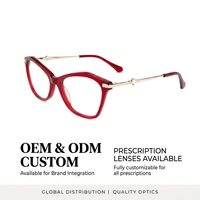 Montures de lunettes optiques œil-de-chat en acétate pour femmes, branches métalliques, accent diamant, pour lecture et utilisation sur ordinateur