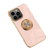 Bordure de placage électrique couleur de luxe légère avec support pour iPhone 15 14 pour Huawei P50 40 coque de téléphone haute Protection