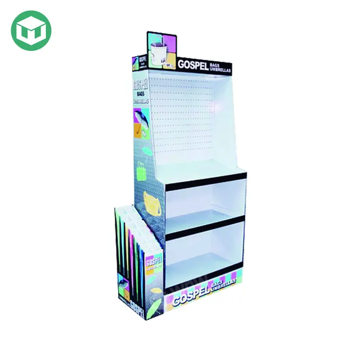 Stampa CMYK Visualizzazione Canna Da Pesca Rack, Cartone Point of Sale Display