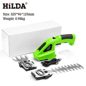 希尔达2合1绿篱修剪器电动工具7.2伏无绳多用途绿篱修剪器，切割长度120毫米