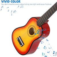 23 Inch Wooden Acoustic Guitar for Kids Small Size Beginner Adjustable Tune Strings Musical Toy Children Entertainment