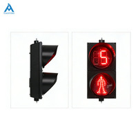 Boîtier PC 700 mm H Rouge Vert Feu de signalisation piétonnier LED 2-en-1 avec panneau de compte à rebours Protection IP53 Visibilité 300 m