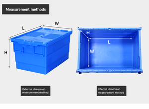 LEADLOONG 9 # औद्योगिक प्लास्टिक Stackable भंडारण Keepbox ढोना कंटेनर Hinged के साथ संलग्न ढक्कन 23 इंच एल एक्स 15 इंच W x 12 इंच एच - Product Image 6