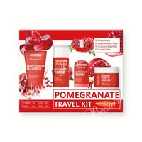 Coffret de Soins Visage OEM Grenade 4 Pièces : Kit Hydratant, Raffermissant, Nettoyant, Sérum pour une Peau Éclatante – Soin Visage Végétalien – Idéal Cadeau