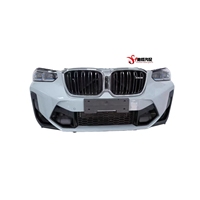 Parachoques de Buena Calidad Compatible con BMW X3M X4M F97 F98 con Conjunto de Faros LED y Radiador para Reemplazo y Mejora del Kit de Carrocería