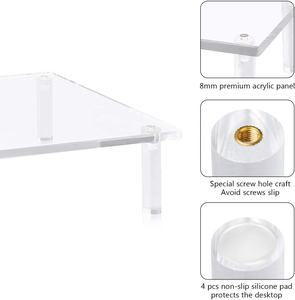 Acrylic Màn hình máy tính xách tay đứng, mạnh mẽ và tiết kiệm không gian máy tính máy tính xách tay màn hình Riser đứng cho nhà văn phòng máy tính để bàn phổ đứng - Product Image 5