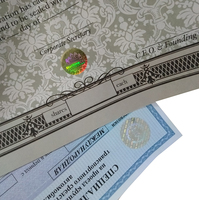 Papel de impresión de fibra UV, cifrado de texto, certificado de holograma de seguridad