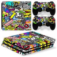 Autocollants de console de jeu adaptés à la PlayStation 4 PS4 Pro Film couleur mat résistant aux rayures Autocollant pour poignée de graffiti