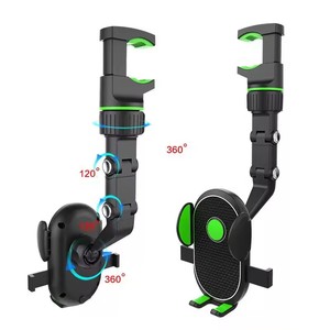 360 derece dönüş araba Dash kamera GPS Smartphone için telefon tutucu yuvası standı braketi Universal araç dikiz aynası telefon tutucu - Product Image 3