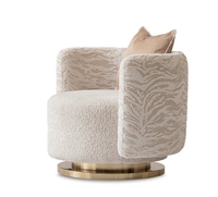 Fauteuil d'Appoint Rembourré de Style Moderne de Luxe en Acier Inoxydable de Base de Fauteuil Pivotant à 360 Degrés pour le Salon Vente en Gros