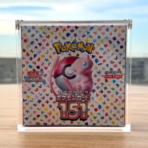 Caja de refuerzo japonesa de Pokemon 151 acrílica transparente personalizada TCG, funda de exhibición para protector, juego de cartas coleccionables, caja de refuerzo de Pokemon