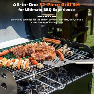 30pcs Stainless Steel <b>BBQ</b> Grill <b>Tools</b> Metal <b>Tool</b> Sets for Barbecue Barbecue Accessories - Product Image 3