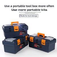 Boîte à outils ménagère anti-chute moulée par injection, mallette de réparation automobile, conteneur de rangement portable